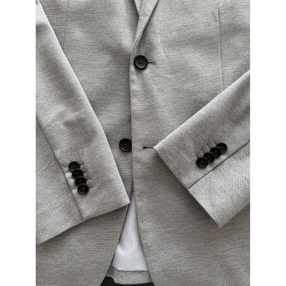 Banana Republic Tailored Slim Fit Blazer Men 44R Gray Textured Sport Coat Jacket - Picture 10 of 16